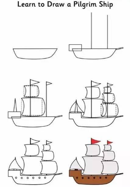 军舰简笔画 军舰简笔画儿童画