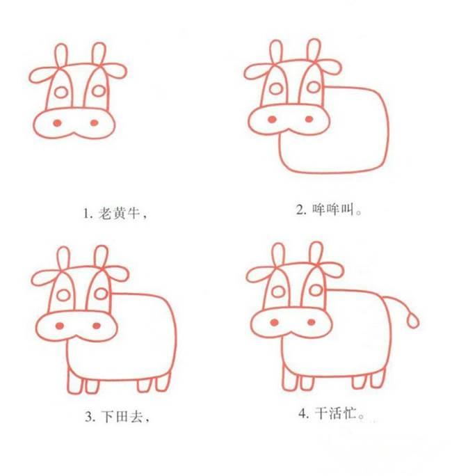 牛怎么画简笔画 牛怎么画简笔画儿童