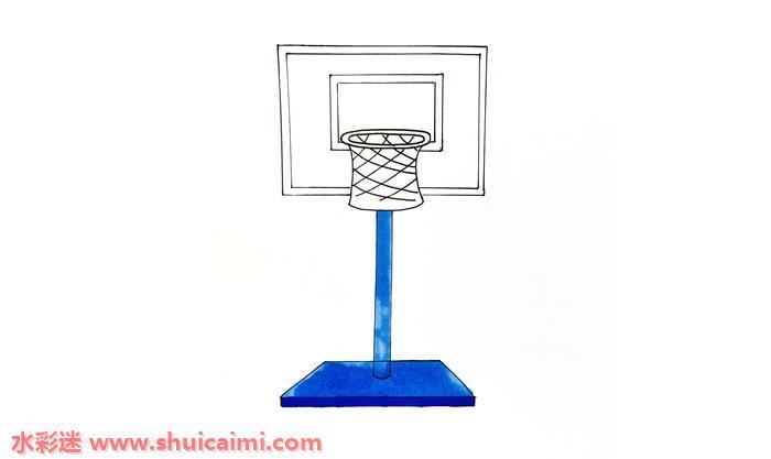 篮球架怎么画 篮球架简笔画简单好看带颜色