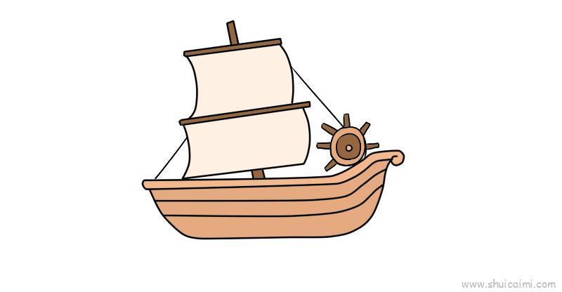 画船儿童画怎么画 画船简笔画顺序