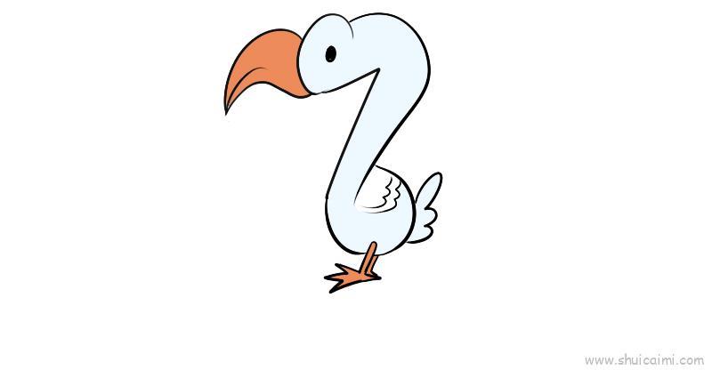用数字画动物之大鹅儿童画怎么画 用数字画动物之大鹅简笔画图片