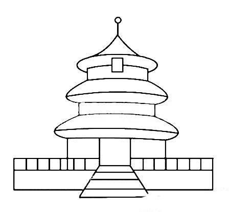 天坛简笔画 天坛简笔画带颜色