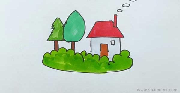 绿色家园儿童画怎么画 绿色家园简笔画图片