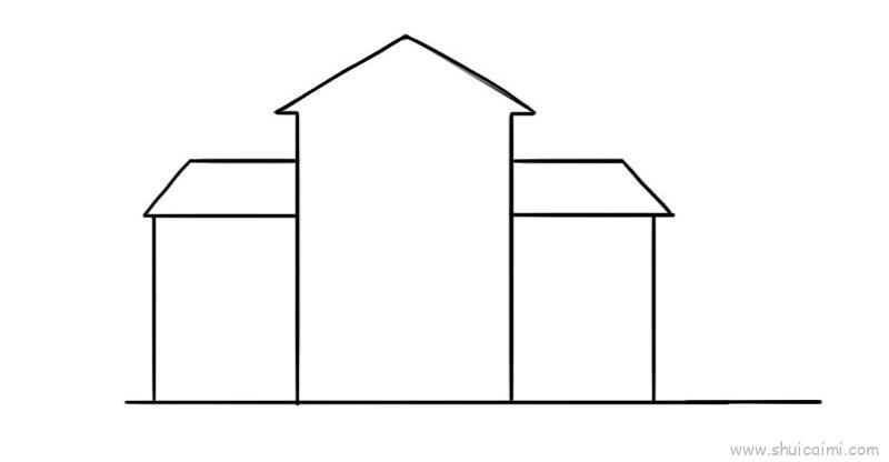 教学楼儿童画怎么画 教学楼简笔画图片大全