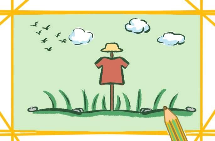 稻草人简笔画 稻草人简笔画彩色