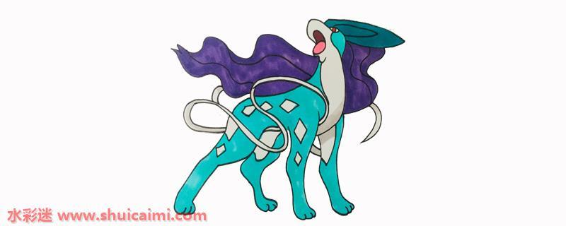 神奇宝贝水君简笔画步骤图解，一步步教你水君简笔画怎么画