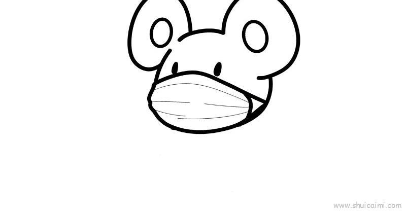 口罩法儿童画怎么画 口罩法简笔画步骤