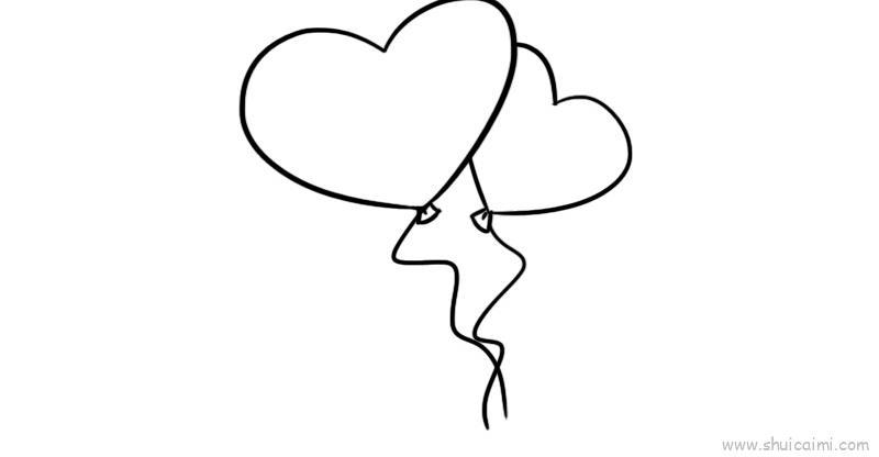 感恩节爱心气球儿童画怎么画 感恩节爱心气球简笔画图片