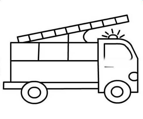 消防车简笔画 消防车简笔画图片大全