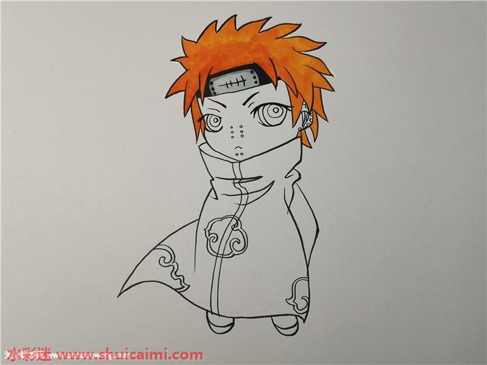 天道佩恩怎么画 天道佩恩简笔画步骤图