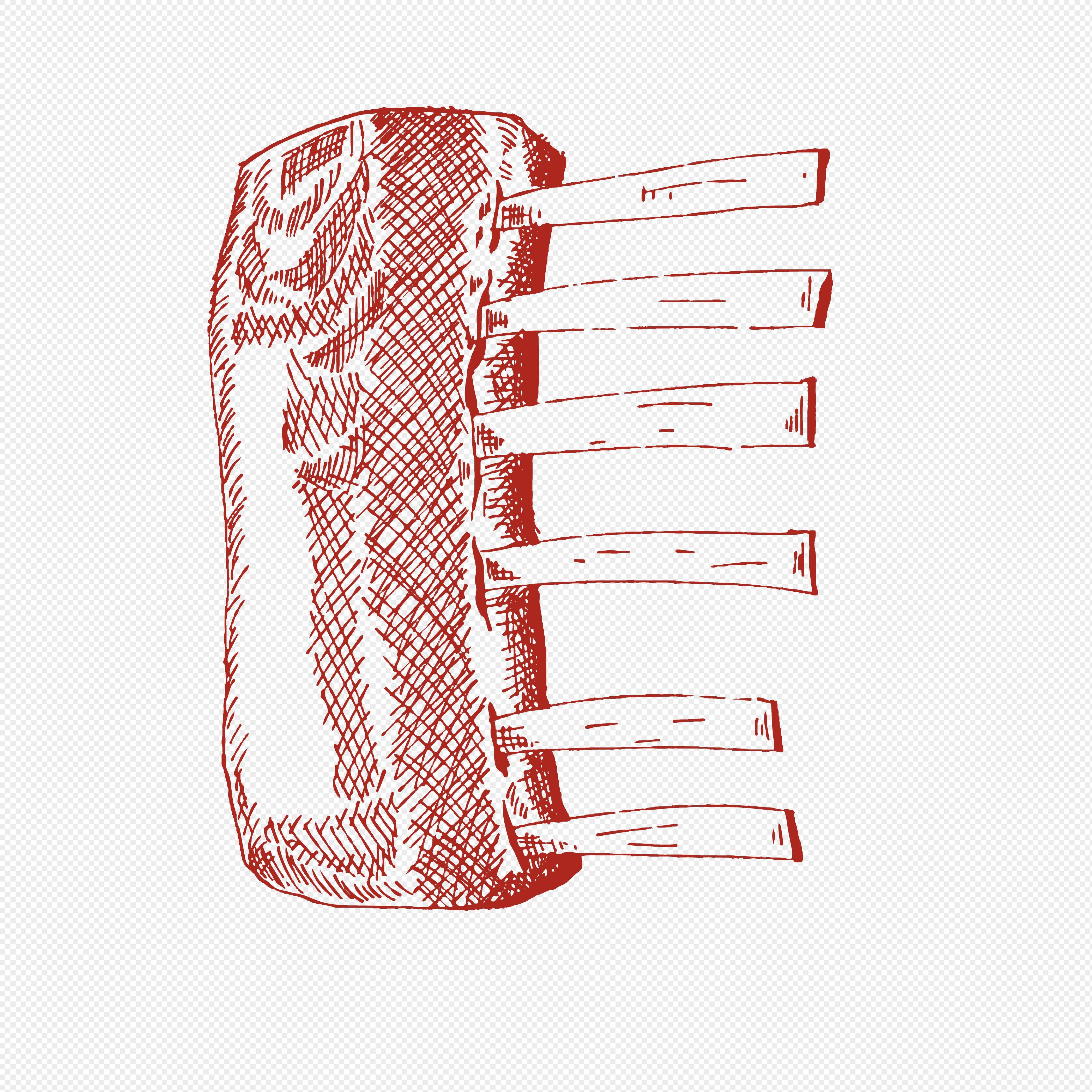 排骨简笔画 排骨简笔画图片彩色