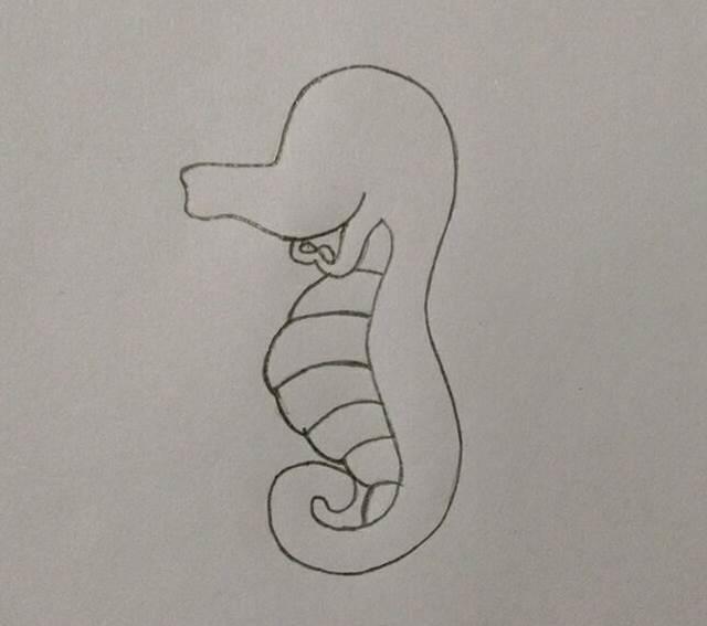 海马简笔画 海马简笔画图片带颜色