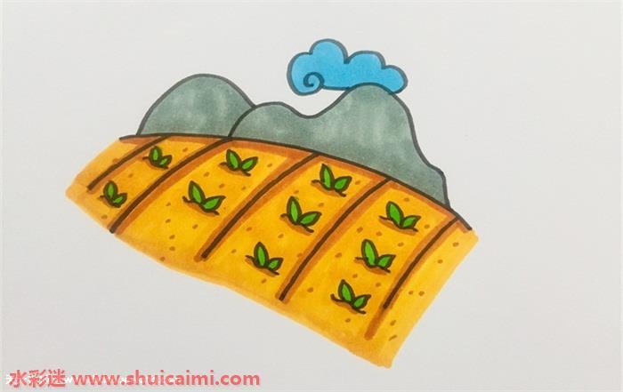 田野怎么画 田野简笔画简单又漂亮彩色