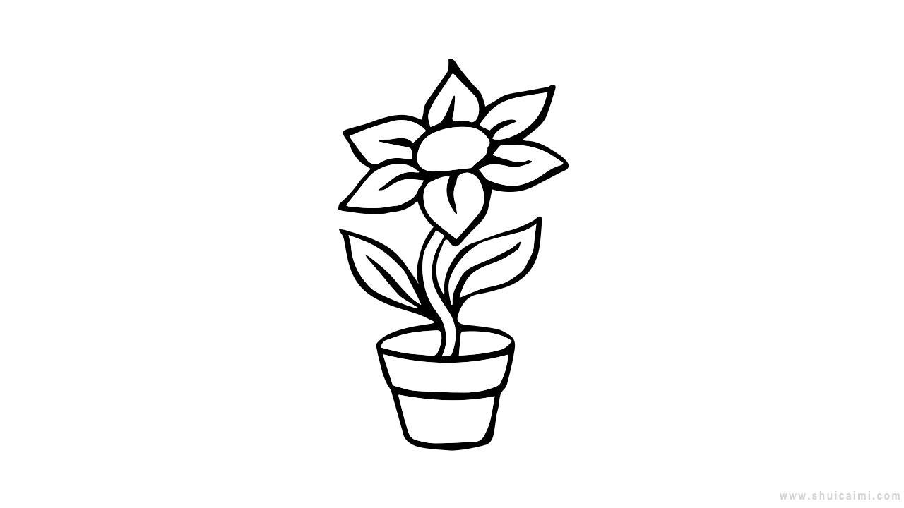 一盆花简笔画怎么画 一盆花简笔画简单