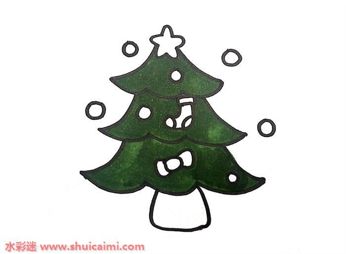 圣诞树怎么画 圣诞树简笔画步骤图