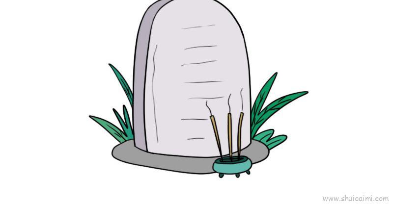 清明墓碑儿童画怎么画 清明墓碑简笔画好看