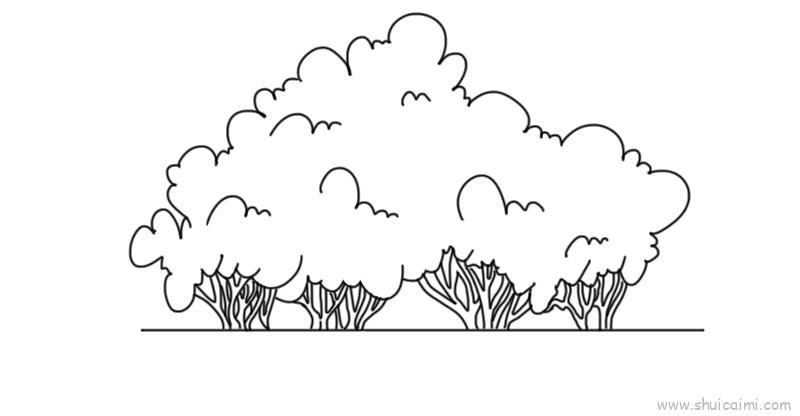 灌木儿童画怎么画 灌木简笔画顺序