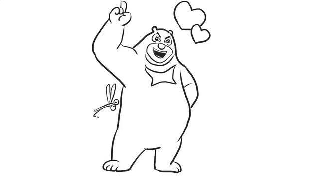 熊大熊二卡通简笔画 熊大卡通图片简笔画怎么画