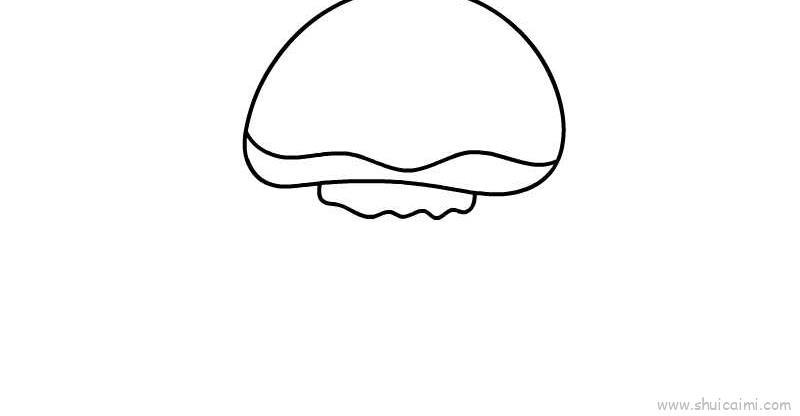 水母儿童画怎么画 水母简笔画步骤