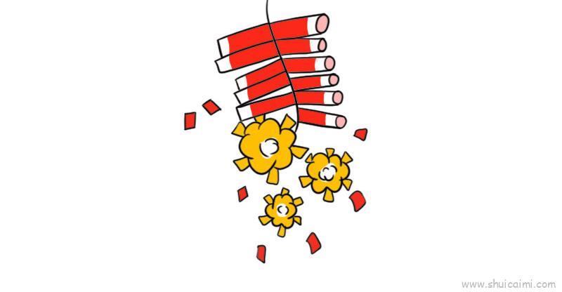 春节喜庆鞭炮儿童画怎么画 春节喜庆鞭炮简笔画画法