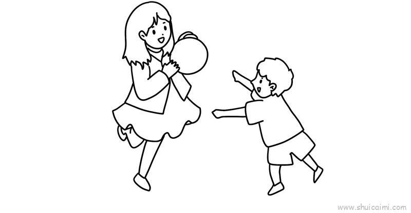 和母亲玩耍儿童画怎么画 和母亲玩耍简笔画顺序