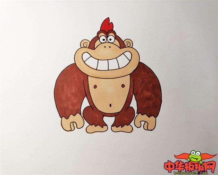 大猩猩怎么画 大猩猩简笔画简单好看带颜色