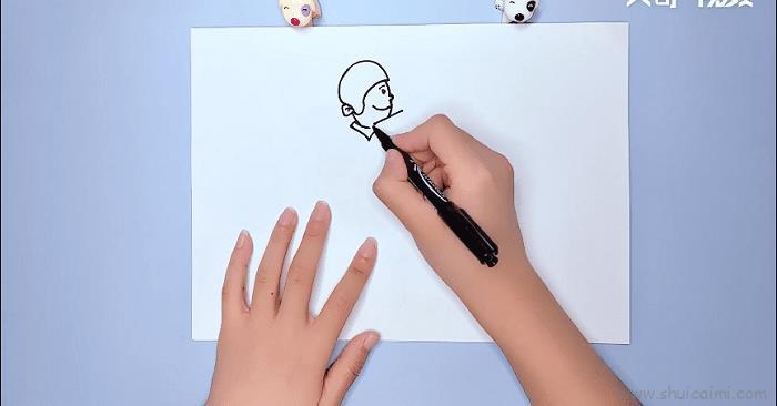 快递员儿童画怎么画 快递员简笔画步骤