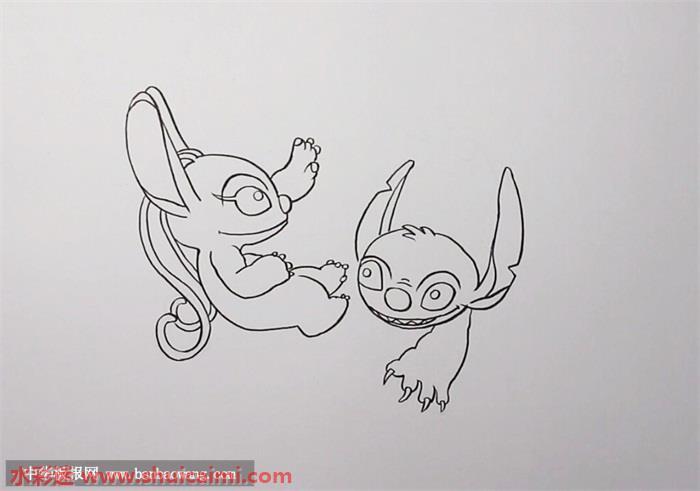 史迪仔和安琪怎么画 史迪仔和安琪简笔画漂亮彩色