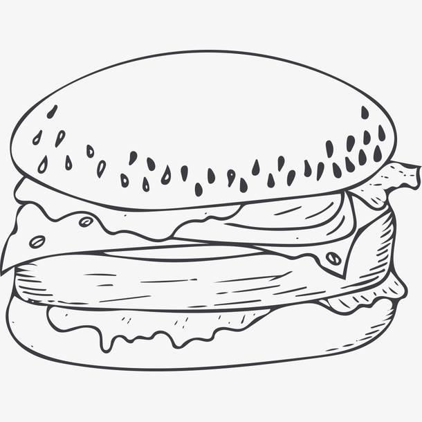 汉堡包简笔画 汉堡包简笔画卡通画