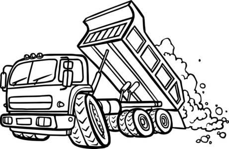 翻斗车简笔画 翻斗车简笔画图片大全