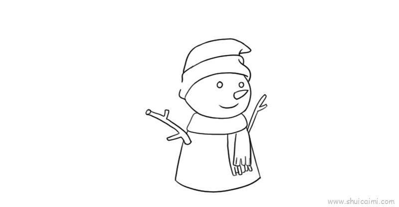 冬至堆雪人儿童画怎么画 冬至堆雪人简笔画顺序