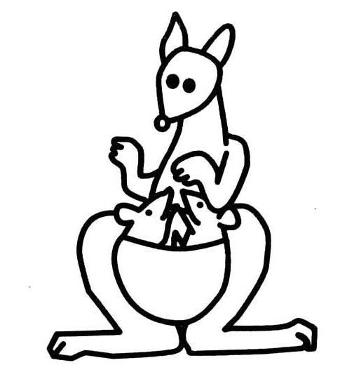 袋鼠的简笔画图片大全 袋鼠的简笔画图片大全彩色