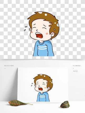 儿童大哭表情简笔画 哭简笔画表情