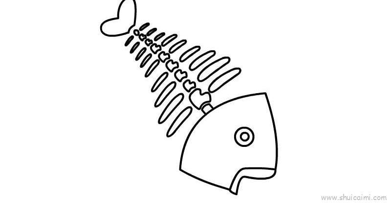 鱼骨儿童画怎么画 鱼骨简笔画图片大全