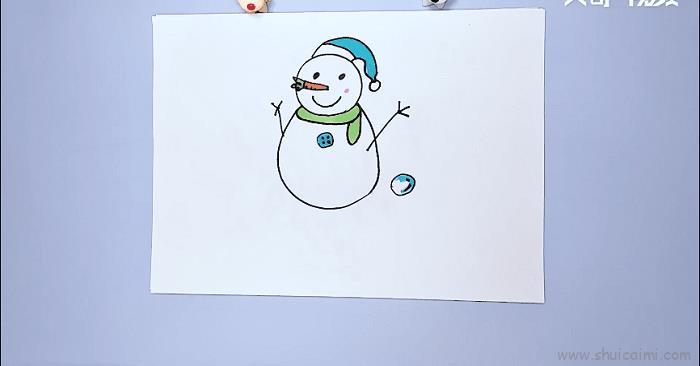 堆雪人儿童画怎么画 堆雪人简笔画步骤