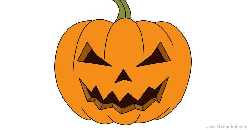 南瓜灯儿童画怎么画 南瓜灯简笔画顺序