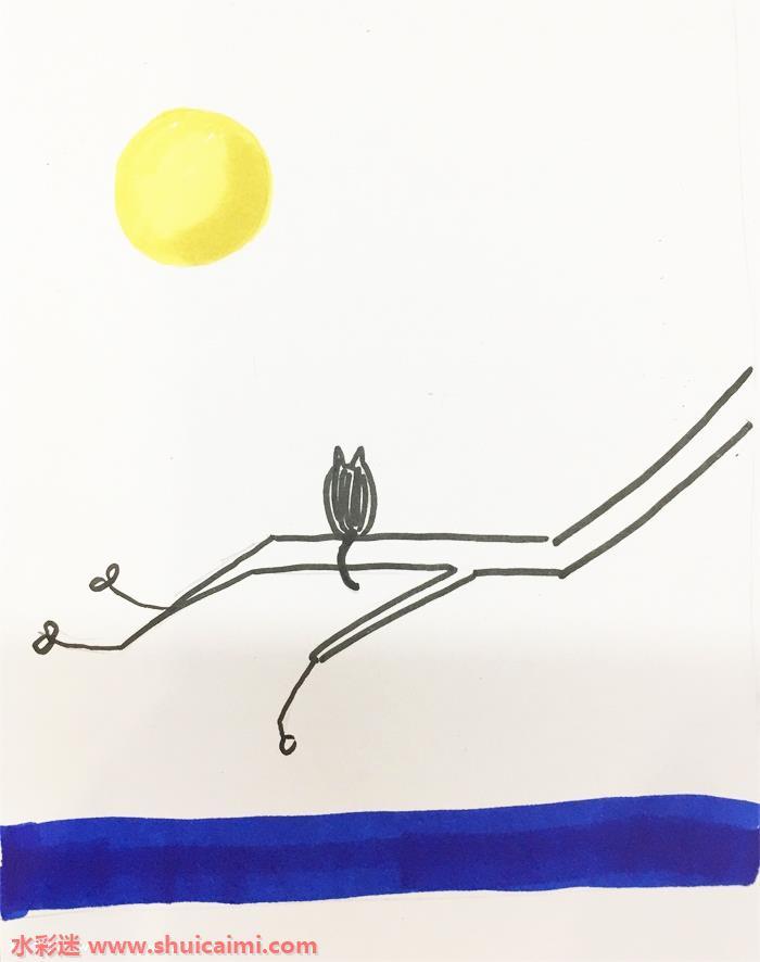 4个步骤教你用马克笔怎么画星空风景画