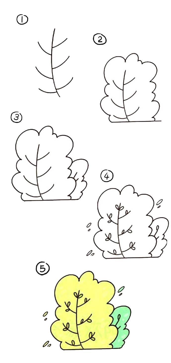 灌木丛简笔画 灌木丛简笔画图片儿童
