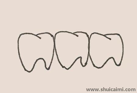 牙齿彩色儿童简笔画