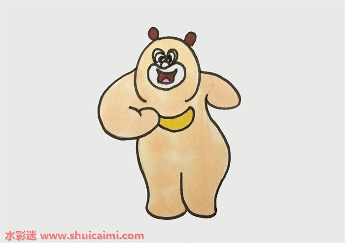 可爱简单卡通熊二简笔画怎么画(一步一步)