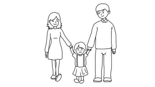 一家三口简笔画 一家三口简笔画图片