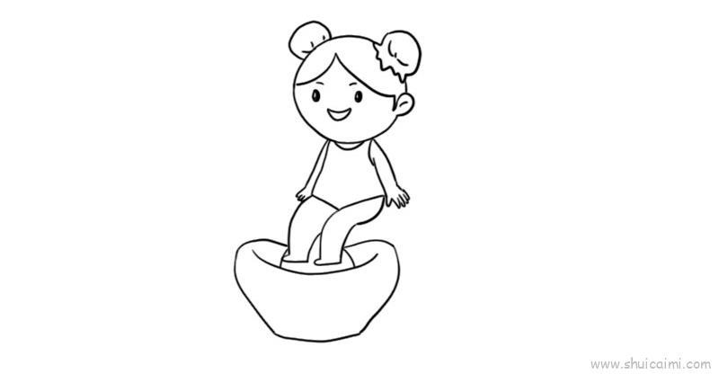 元宝小女孩儿童画怎么画 元宝小女孩简笔画简单又好看