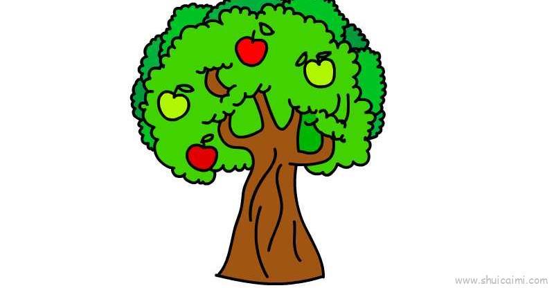苹果树儿童画怎么画 苹果树简笔画图片大全