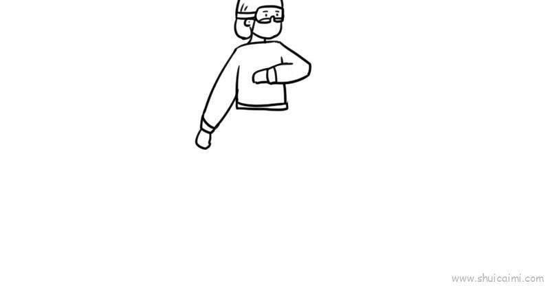 肺炎医护人员儿童画怎么画 肺炎医护人员简笔画图片大全