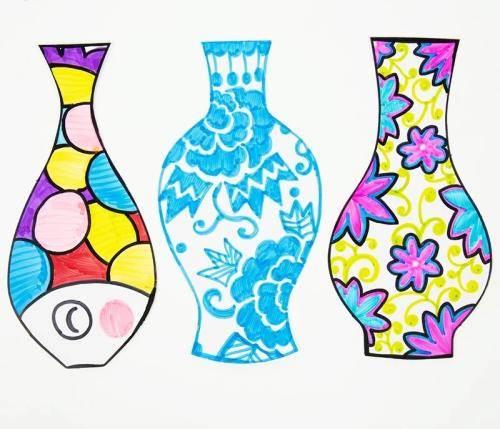 花瓶简笔画 花瓶简笔画彩色