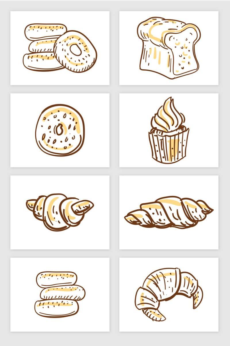 面包简笔画 面包简笔画彩色