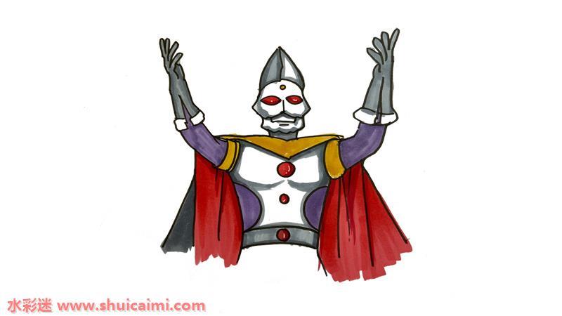 奥特曼之王怎么画 奥特曼之王简笔画步骤图