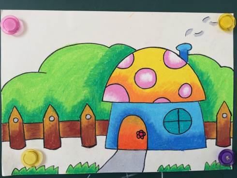 蘑菇房子简笔画 蘑菇房子简笔画图片带颜色