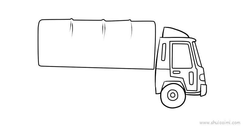 大卡车儿童画怎么画 大卡车简笔画图片