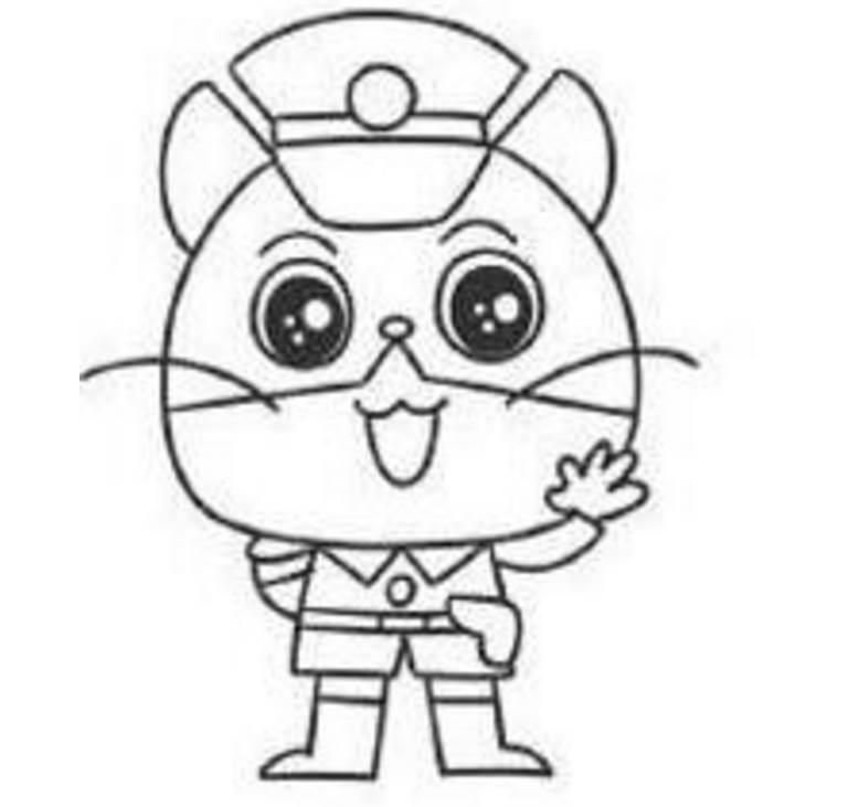 黑猫警长简笔画 黑猫警长简笔画儿童